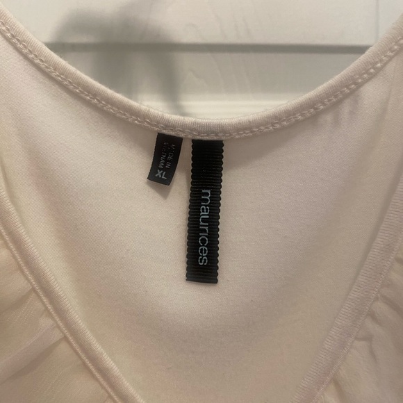 Maurices Lace Accent White Stretchy Tank Top - Picture 2 of 6